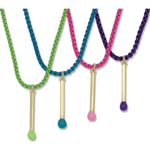 Colorful Chain Choker Necklaces for Women Girls Long Bar Pendant Ethnic Jewelry Statement Fashion Cute Necklace Collares