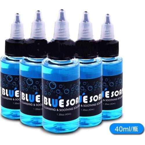 1 Pcs 40ml Bottle Tattoo Cleaning Blue Soap Soothing Solution Tattoo Studio Supply Tool