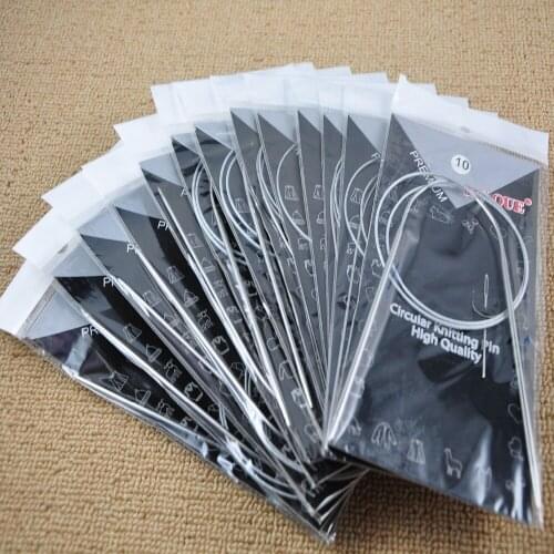 11 pc/set 15 set/lot Knitting Tools Stainless line circular needle aluminium handle ring needlework for sweater gloves 80cm