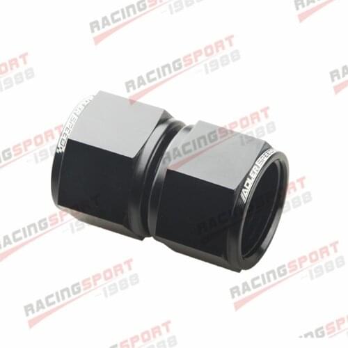 12AN AN-12 Female To Female Flare Aluminum Straight Fitting Adapter Black