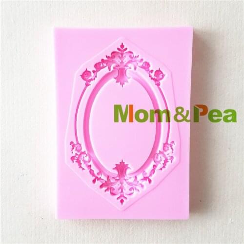 Mom&Pea 1429 Free Shipping Frame Mold Cake Decoration Fondant Cake 3D Mold Soap Mold Food Grade