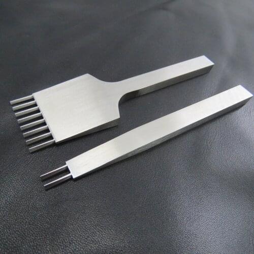 2.7/3/3.38/3.85mm Leather Hole Punches Tool High-intensity Steel Spacing For Lacing Stitching Sewing DIY Chisel Craft 2+8 Prong