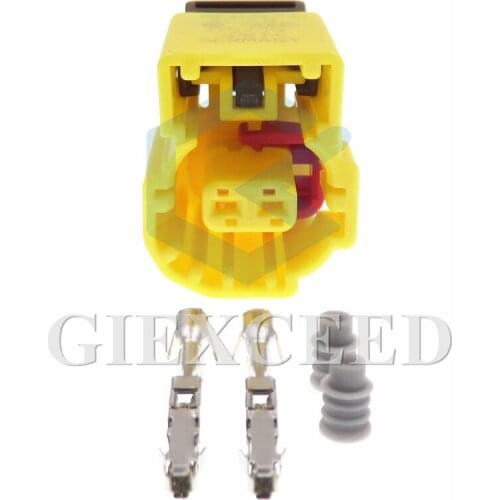 2 Sets 2 Pin Wiring Electric Cable Harness Socket For VW Audi 1.2 Series Auto Waterproof Yellow Connector 8K0973323R