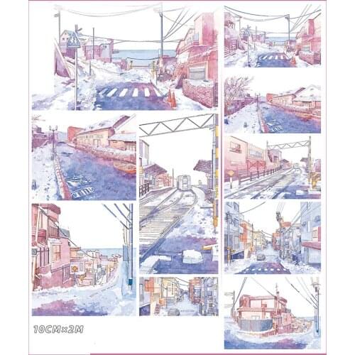 2M City Under Snowing Washi Tape