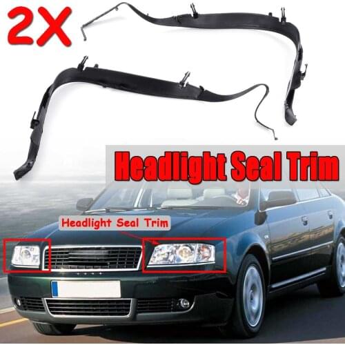 2pcs Car Front Headlight Seal Cover Trim Ring For Audi A6 C5 2002-2005 Facelift 4B0941191A 4B0941192A