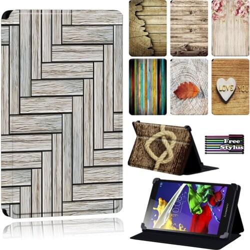 Tablet Cover Case for Lenovo Tab 2 A8/Tab 4(8/8 Plus/10 /10 Plus)/Tab 3(7 Essential/10.1)/Tab 2 A7-(10/10F)/A10-70 - Wood Series