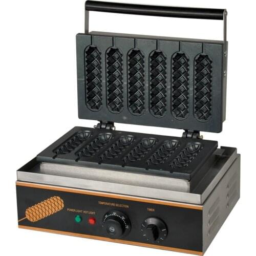 FY-119 6 pieces commercial corn hot dog waffle machine 110V/220V Electric French Hot Dog Lolly Waffle Maker Machine Baker Iron