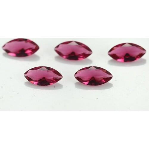 100pcs 1.5x3~8x16mm Marquise Shape Loose Stone Rose Red Color Glass Synthetic Gems For Jewelry DIY Stone