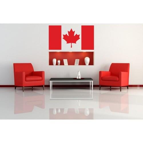 Canadian Flag Wall Decal Living Room Decoration Patriotic Maple Leaf Wall Stickers Vinyl Art Mural Waterproof Art Mural SYY515