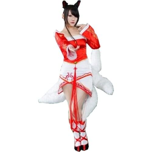 2017 Hot Sale Anime Game The Nine-Tailed Fox Ahri Cosplay Costume Ahri Cosplay Dress From LOL
