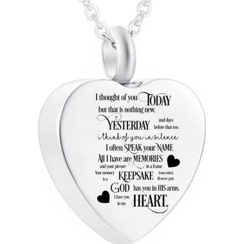 Cremation Jewelry Stainless Steel Urn Heart Pendant Metal Pet With Filling Kit and Gift Velvet Bag