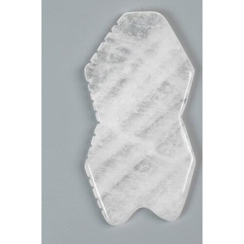 Rock Quartz Toothed Comb Gua sha Tool Natural Stone Massage Skin Detox Facial Body Eyes Neck Head Massager Reduce Wrinkles Aging