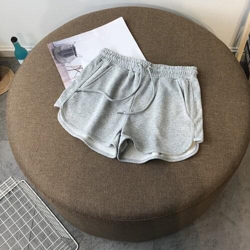 Summer Gray Shorts Women Fashion Ladies Elastic Waists Short Pants Girl Casual Cotton Shorts Home Shorts For Female S-XL