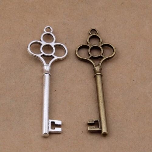 Hot 50pcs Vintage Key Charms Jewelry Making For Chain/bags/earrings/apparel/key Chain Fashion DIY Jewelry Accessories