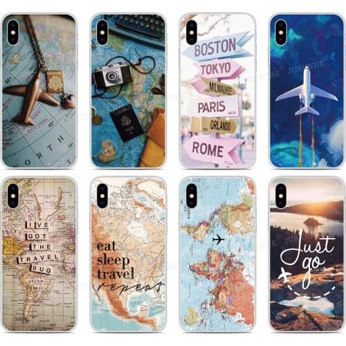 Tpu Silicone World Map Travel Plane Phone Case For OPPO Find X2 Pro A9 A8 A5 A31 2020 A91 AX5S Realme 5 6 X50 Reno A 3 Pro Cover