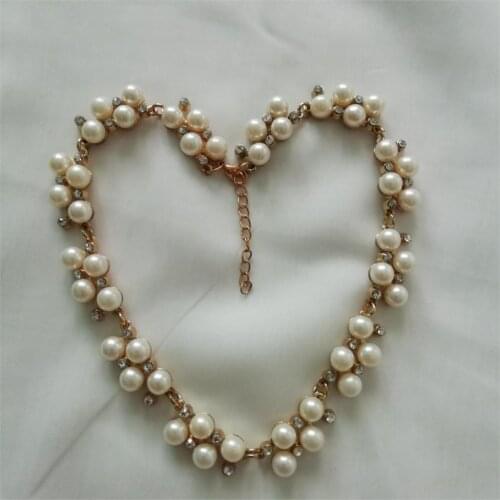 Real Photo 2019 Gold Necklace Pearl Women Statement Necklace Boho Womens Wholesale Bulk Jewellery Gift