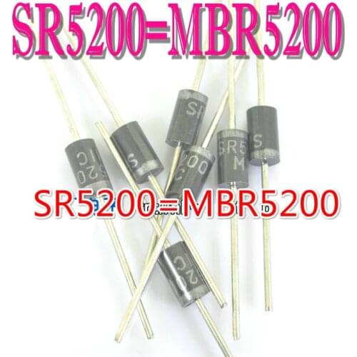 NEW 50PCS MBR5200 MBR5200A SR5200 5A/200V