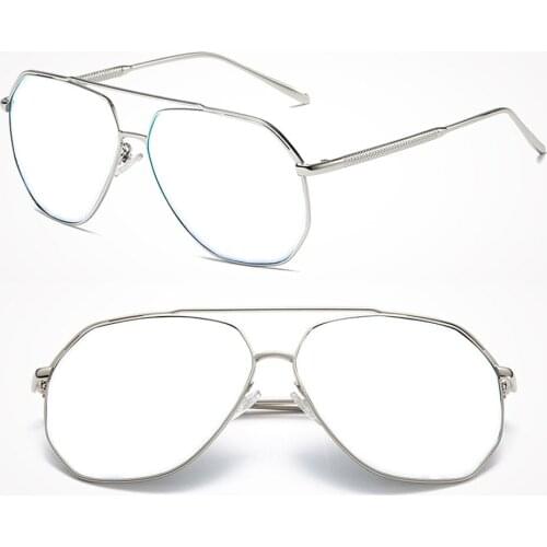 Pilot Style Silver Double Bridge Men Reading Glasses +0.75 +1 +1.25 +1.5 +1.75 +2 +2.25 +2.5 +2.75 +3 +3.25 +3.5 +3.75 +4 To+6