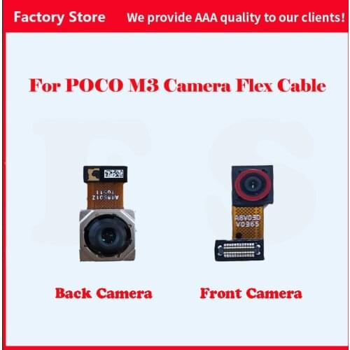 Original Camera For POCO M3 Front Back Camera Rear Main Lens Flex Cable Camera For Xiaomi poco m3 Camera