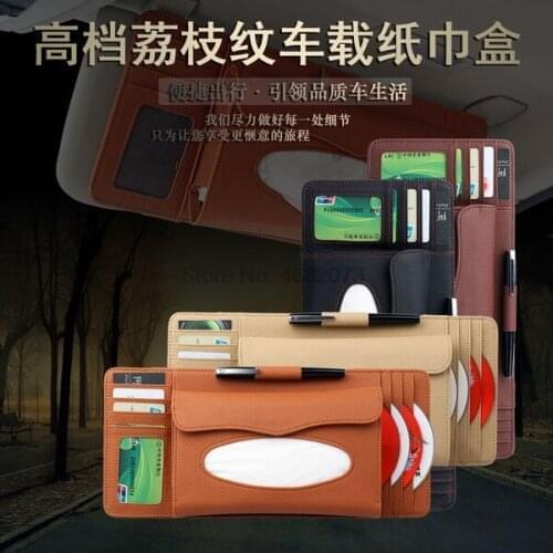 By DHL 20pcs Universal Car Visor Clip Holder Car Visor Card Pen CD Holder Organizer Tissue Boxes Stowing Tidying Car Accessories
