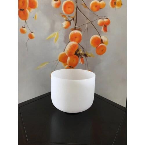 White Crystal Singing Bowl 8" G For Healing Throat Chakra