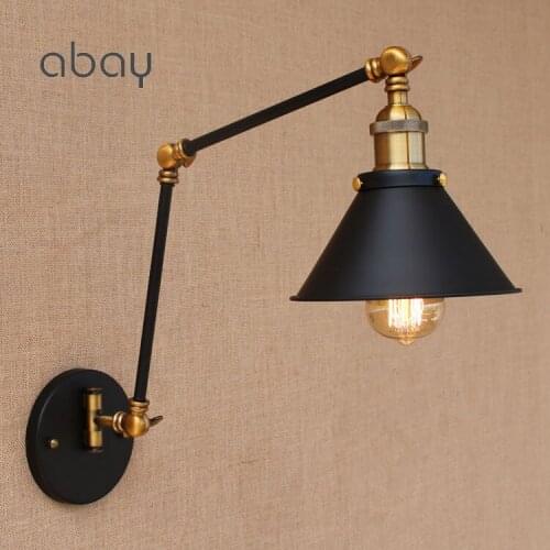 Adjustable Long Swing Arm Wall Light Fixture Edison Retro Vintage Wall Lamp Loft Style Industrial Wall Sconce