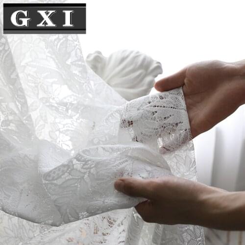 Luxury Embroidered Hollow Leaves Sheer Curtains for Living Room Window Bedroom Tulle Cortinas European Curtain Drapes Home Decor