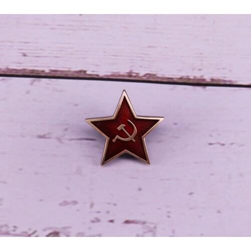 Russian USSR Soviet Red Army Star Hat Pin Badge