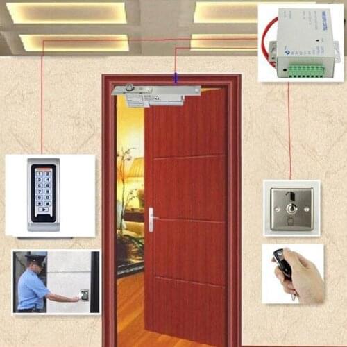 Door Access Control System Kit RFID Reader Electric mortiser is locked up + Power Supply + Door Entry keypad + Remote Controller