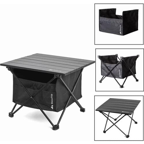 Portable Outdoor Folding Picnic Table with Seat Pocket Detachable Camping Desk with Waterproof Tableware Clothes Storage Bag