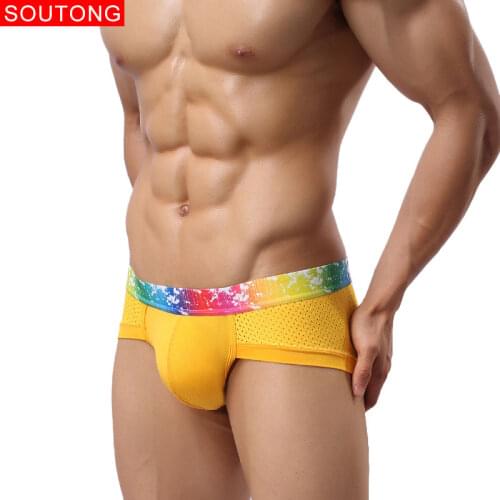 Soutong Men Briefs Underwear Men Sexy Breathable Mesh Briefs Modal Underpants Mens Briefs Underwear Cueca Calzoncillos Hombre
