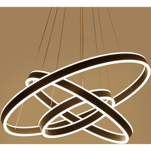 Modern led chandelier acrylic lighting ring avize lustres with remote control ceiling lamparas de techo colgante moderna nordic