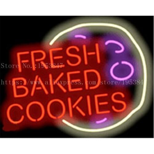 Fresh Baked Cookies neon sign Handcrafted Light Bar Beer Pub Club signs Business Signboard diet buffet food 19"x15"