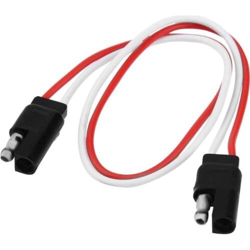 30.5cm/12in 2-Pin SAE Plug Trailer Light Wiring Harness Extension Cable Flat Wire Connector forSemi-trailer Trailer