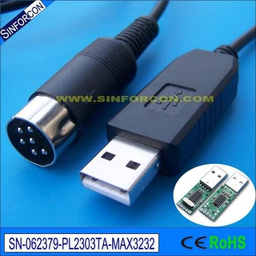 Win8 win10 prolific pl2303 usb rs223 adapter cable with DIN 6P male