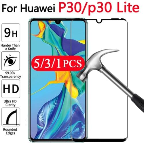 5/3/1Pcs cover tempered glass protective for huawei P40 lite E P40 pro plus P30 P20 lite phone screen protector glass smartphone