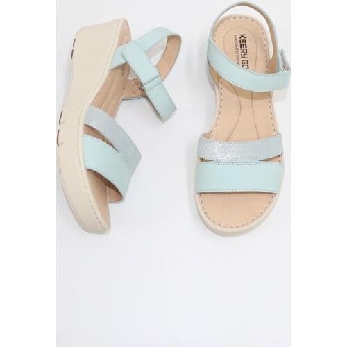 New summer high heels Leather SandalsCowhide womens sandalsVelcro high heels womens slippersLight and comfortable