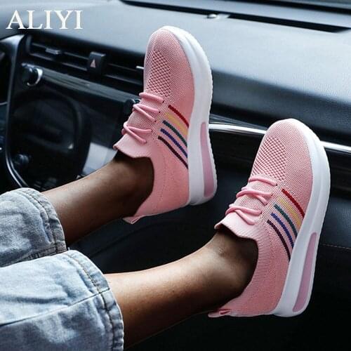 2021 Women Sneakers Spring Autumn Fashion Mesh Lace Up Ladies Comfortable Casual Shoes 36-43 Outdoor Walking Sport Flats