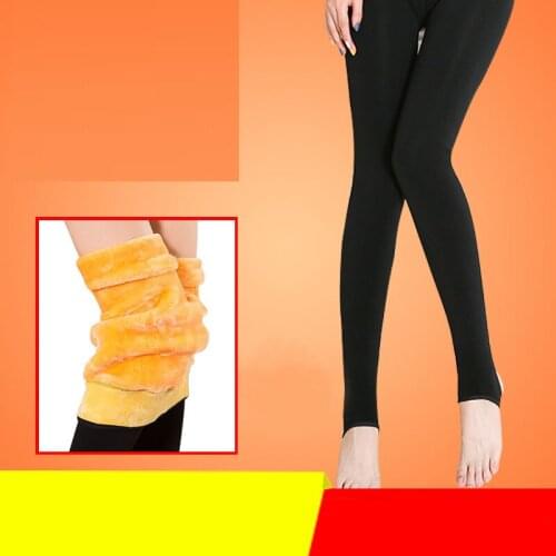 Winter Plush thickened Leggings womens seamless one-piece pants show thin super thick warm pants high waist extra thick cotton