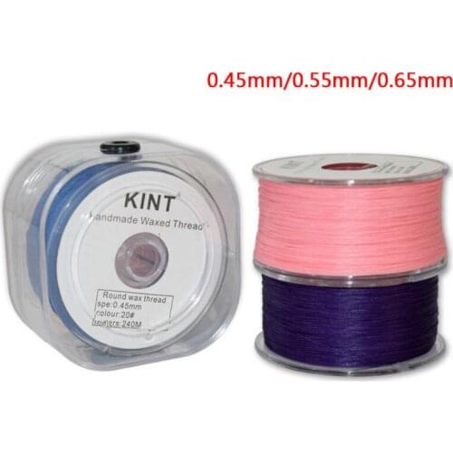 0.45mm 0.55mm 0.65mm Wax Cord Thread Cotton Cords String Strap Necklace Rope Beads with Box Wire/Cord/String Jewelry Making