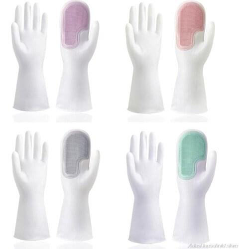 1Pair Dishwashing Cleaning Gloves Reusable Single Brush for Household Kitchen Clean Tool Pet Hair Care Car Washing 21 wholesales