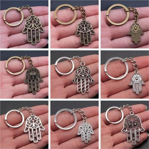 1 Piece Keychain Hand Of Fatima key chain car fashion hot sale keychains for women key-rings key chain car