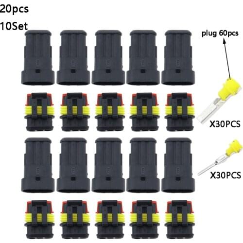10 Set 3 Pin Female And Male Way Waterproof Electrical Wire Automotive Connector Plug For Car