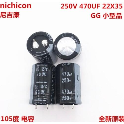 2PCS/10PCS 470uf 250v Nichicon GG 22x35mm 250V470uF Snap-in PSU Capacitor