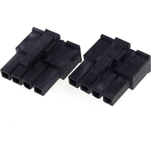 20pcs 1x4 plug Male housing (female contact Pins) 4.2mm Pitch 4 Position Cross Molex 5557 Black Power connector Shell