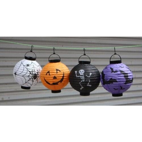 5 pcs Fashion Hot Halloween LED Paper Pumpkin Ghost Hanging Lantern Light Holiday Party Decor