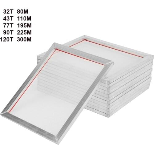 5Pack 46cm*41cm Aluminum Silk Screen Printing Press Frame 18'' x16'' Screens 32T 43T 77T 90T 120T White Polyester Mesh 40cm*35cm