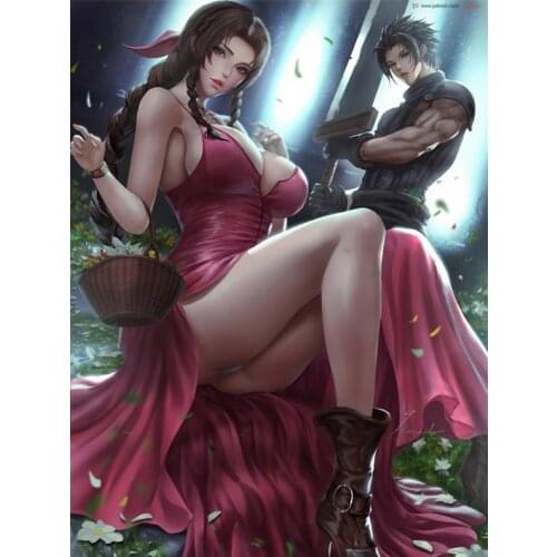 5D Diamond Painting Final Fantasy Game Full Square/Round Drill DIY Cross Stitch Girl Anime Rhinestone Embroidery Mosaic WG2511