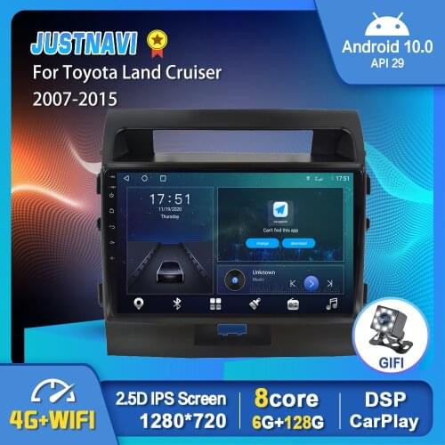 1280*720P Android 10.0 DSP Car Radio Video Player For Toyota Land Cruiser 2007-2014 2015 Video Navigation GPS WIFI Stereo No DVD