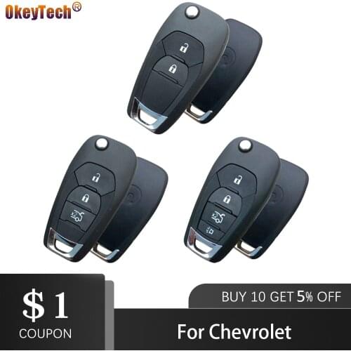 OkeyTech for Chevrolet Captiva Cruze Aveo Spark Niva Lacetti Kalos Blazer Flip Fold Car Key Cover Case HU100 Uncut Blank Blade